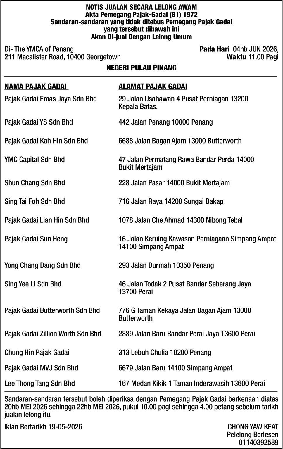 CKC AUCTIONEER SDN BHD